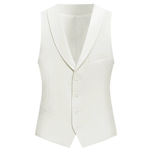 Our white suit vest men's new Italian slim-fit green fruit collar European and American business dress pure wool vest