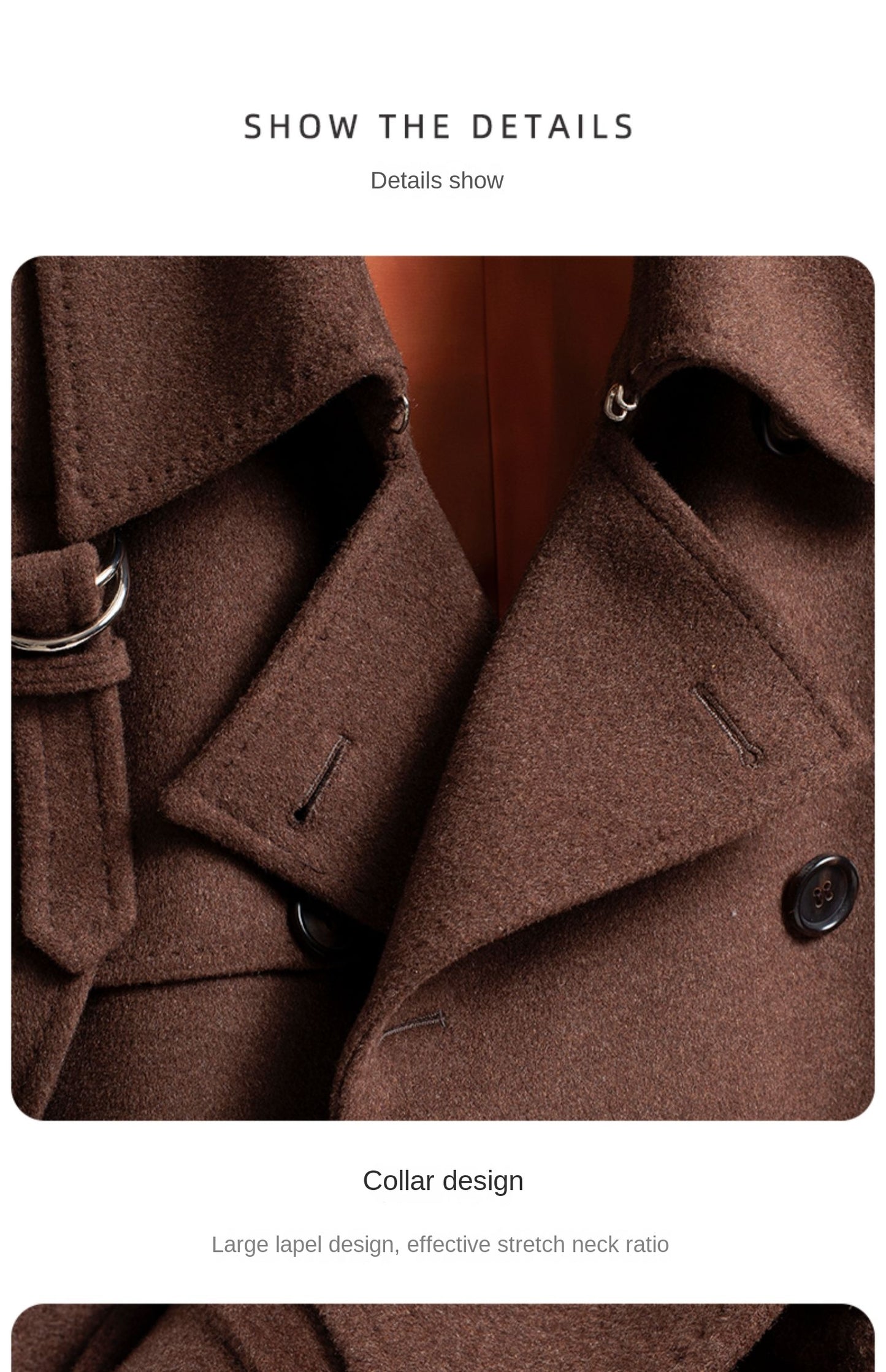 Cashmere coat men's new British style double-breasted belt wool coat woolen coat men's trench coat